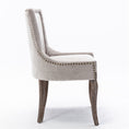 Load image into Gallery viewer, 2X Solid Wood Fabric Upholstered Dining Chair Luxury Accent Chairs with Nailhead