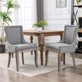 Load image into Gallery viewer, 2X Solid Wood Fabric Upholstered Dining Chair Luxury Accent Chairs with Nailhead