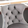 Load image into Gallery viewer, 2x Height Adjustable Swivel Bar Stool Velvet Studs Barstool with Footrest and Golden Base- Grey