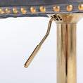 Load image into Gallery viewer, 2x Height Adjustable Swivel Bar Stool Velvet Studs Barstool with Footrest and Golden Base- Grey