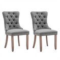 Load image into Gallery viewer, AADEN Modern Elegant Button-Tufted Upholstered Fabric with Studs Trim and Wooden legs Dining Side Chair-Gray