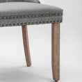 Load image into Gallery viewer, AADEN Modern Elegant Button-Tufted Upholstered Fabric with Studs Trim and Wooden legs Dining Side Chair-Gray