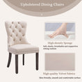 Load image into Gallery viewer, 2x Velvet Dining Chairs Upholstered Tufted Kithcen Chair with Solid Wood Legs Stud Trim and Ring-Beige