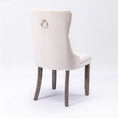 Load image into Gallery viewer, 2x Velvet Dining Chairs Upholstered Tufted Kithcen Chair with Solid Wood Legs Stud Trim and Ring-Beige
