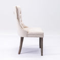 Load image into Gallery viewer, 2x Velvet Dining Chairs Upholstered Tufted Kithcen Chair with Solid Wood Legs Stud Trim and Ring-Beige