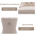 Load image into Gallery viewer, 2x Velvet Dining Chairs Upholstered Tufted Kithcen Chair with Solid Wood Legs Stud Trim and Ring-Beige