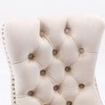 Load image into Gallery viewer, 2x Velvet Dining Chairs Upholstered Tufted Kithcen Chair with Solid Wood Legs Stud Trim and Ring-Beige