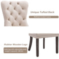 Load image into Gallery viewer, 2x Velvet Dining Chairs Upholstered Tufted Kithcen Chair with Solid Wood Legs Stud Trim and Ring-Beige