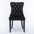 Load image into Gallery viewer, 2x Velvet Dining Chairs Upholstered Tufted Kithcen Chair with Solid Wood Legs Stud Trim and Ring-Black