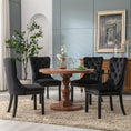 Load image into Gallery viewer, 2x Velvet Dining Chairs Upholstered Tufted Kithcen Chair with Solid Wood Legs Stud Trim and Ring-Black