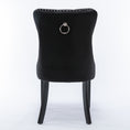 Load image into Gallery viewer, 2x Velvet Dining Chairs Upholstered Tufted Kithcen Chair with Solid Wood Legs Stud Trim and Ring-Black