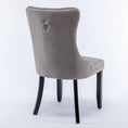 Load image into Gallery viewer, 2x Velvet Dining Chairs Upholstered Tufted Kithcen Chair with Solid Wood Legs Stud Trim and Ring-Gray