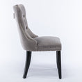 Load image into Gallery viewer, 2x Velvet Dining Chairs Upholstered Tufted Kithcen Chair with Solid Wood Legs Stud Trim and Ring-Gray