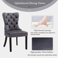 Load image into Gallery viewer, 2x Velvet Dining Chairs Upholstered Tufted Kithcen Chair with Solid Wood Legs Stud Trim and Ring-Gray