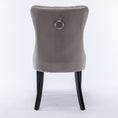 Load image into Gallery viewer, 2x Velvet Dining Chairs Upholstered Tufted Kithcen Chair with Solid Wood Legs Stud Trim and Ring-Gray