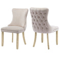 Load image into Gallery viewer, 2x Velvet Upholstered Dining Chairs Tufted Wingback Side Chair with Studs Trim Solid Wood Legs for Kitchen