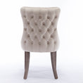Load image into Gallery viewer, 2x Velvet Upholstered Dining Chairs Tufted Wingback Side Chair with Studs Trim Solid Wood Legs for Kitchen