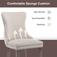 Load image into Gallery viewer, 2x Velvet Upholstered Dining Chairs Tufted Wingback Side Chair with Studs Trim Solid Wood Legs for Kitchen