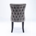 Load image into Gallery viewer, 2x Velvet Upholstered Dining Chairs Tufted Wingback Side Chair with Studs Trim Solid Wood Legs for Kitchen