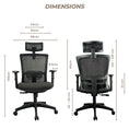 Load image into Gallery viewer, EKKIO Zorae - Office Chair (Black) EK-OC-100-SQ / EK-OC-100-BST