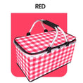 Load image into Gallery viewer, Kiliroo Insulated Picnic Basket 25L, Large Capacity Max Load Up to 15kg, Red