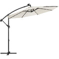 Load image into Gallery viewer, SONGMICS 3m Patio Umbrella with Solar-Powered LED Lights Beige
