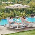 Load image into Gallery viewer, SONGMICS 3m Patio Umbrella with Solar-Powered LED Lights Beige
