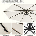 Load image into Gallery viewer, SONGMICS 3m Patio Umbrella with Solar-Powered LED Lights Beige