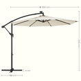 Load image into Gallery viewer, SONGMICS 3m Patio Umbrella with Solar-Powered LED Lights Beige