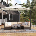 Load image into Gallery viewer, SONGMICS 3m Patio Umbrella with Solar-Powered LED Lights Beige