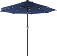 Load image into Gallery viewer, SONGMICS 2.7m Solar Lighted Outdoor Patio Umbrella Navy Blue