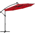 Load image into Gallery viewer, SONGMICS 3m Patio Umbrella with Solar-Powered LED Lights Red