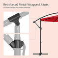 Load image into Gallery viewer, SONGMICS 3m Patio Umbrella with Solar-Powered LED Lights Red