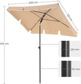 Load image into Gallery viewer, SONGMICS 2.4m Rectangular Beach Umbrella Taupe