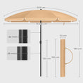 Load image into Gallery viewer, SONGMICS Beach Umbrella Portable Octagonal Polyester Canopy Taupe