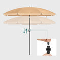 Load image into Gallery viewer, SONGMICS Beach Umbrella Portable Octagonal Polyester Canopy Taupe