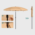 Load image into Gallery viewer, SONGMICS Beach Umbrella Portable Octagonal Polyester Canopy Taupe