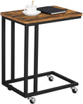 Load image into Gallery viewer, VASAGLE End Table Side Table Coffee Table with Steel Frame and Castors Rustic Brown and Black LNT50X