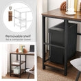 Load image into Gallery viewer, VASAGLE Computer Desk with 2 Shelves Rustic Brown and Black LWD47X