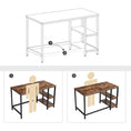 Load image into Gallery viewer, VASAGLE Computer Desk with 2 Shelves Rustic Brown and Black LWD47X