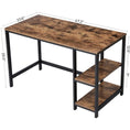 Load image into Gallery viewer, VASAGLE Computer Desk with 2 Shelves Rustic Brown and Black LWD47X