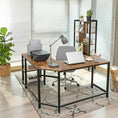 Load image into Gallery viewer, VASAGLE L-Shaped Computer Desk Rustic Brown and Black LWD72X