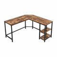 Load image into Gallery viewer, VASAGLE L-Shaped Computer Desk Rustic Brown and Black LWD72X