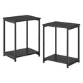 Load image into Gallery viewer, VASAGLE Side Table Set of 2 Charcoal Gray and Black with Storage Shelf LET272B16