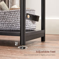 Load image into Gallery viewer, VASAGLE Side Table Set of 2 Charcoal Gray and Black with Storage Shelf LET272B16
