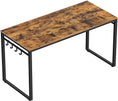Load image into Gallery viewer, VASAGLE Computer Desk Writing Desk with 8 Hooks Rustic Brown and Black LWD59X