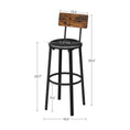 Load image into Gallery viewer, Vero Set of 2 Bar Stools with Footrest PU Bondir Vintage Brown Black
