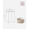 Load image into Gallery viewer, VASAGLE Small Round Side End Table with Fabric Basket White and Beige