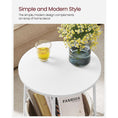 Load image into Gallery viewer, VASAGLE Small Round Side End Table with Fabric Basket White and Beige