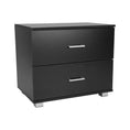 Load image into Gallery viewer, Sarantino Bedside Table Cabinet Storage Chest 2 Drawers Lamp Side Nightstand - Black